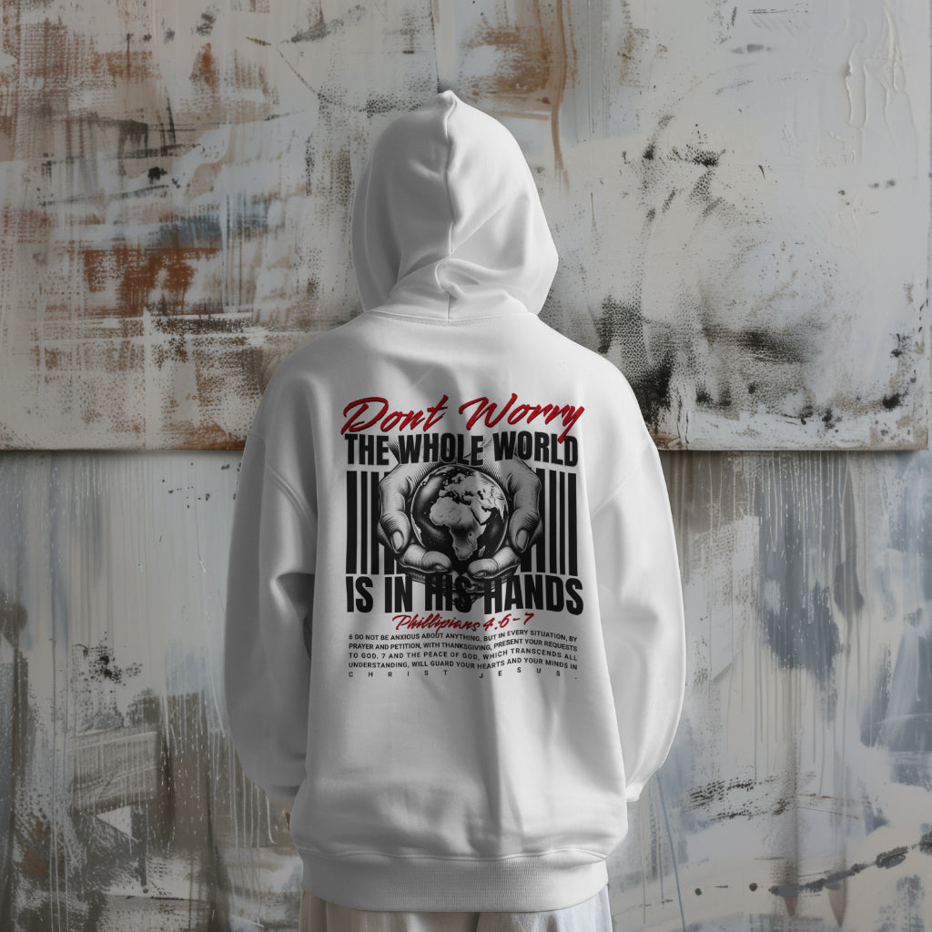 Christian Hoodie | Faith-Based Bible Verse Sweatshirt | Don’t Worry Philippians 4:6-7 Hoodie | Inspirational Religious Hoodie