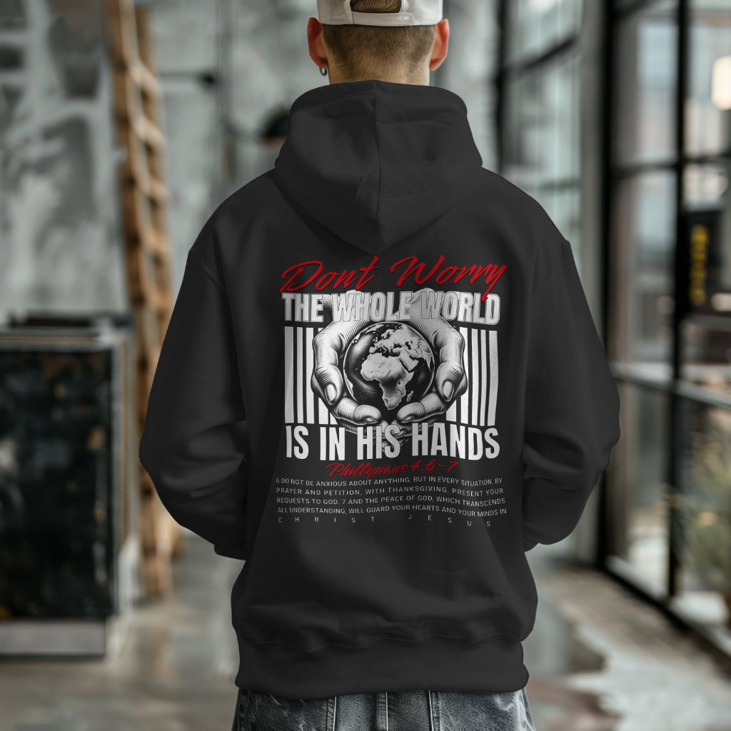 Christian Hoodie | Faith-Based Bible Verse Sweatshirt | Don’t Worry Philippians 4:6-7 Hoodie | Inspirational Religious Hoodie