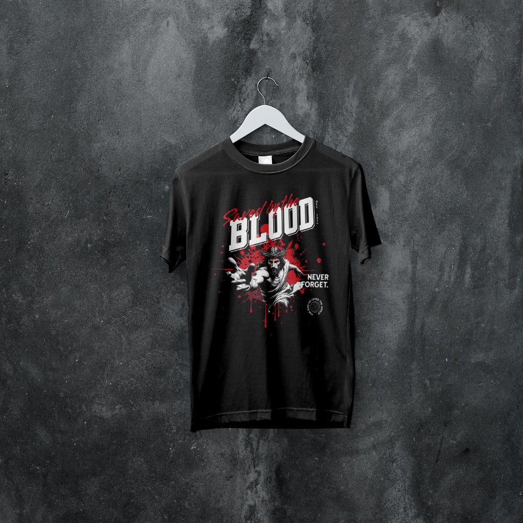 "Saved By The Blood" | Christian T-Shirt | Jesus Crucifixion | Christian Tee | Christian Message