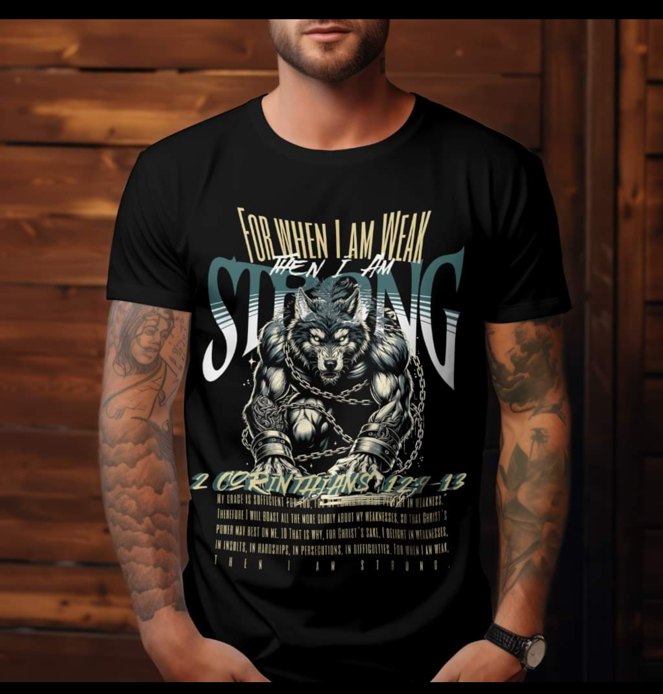 For When I Am Weak, Then I Am Strong Shirt – Inspirational Bible Verse Tee, Motivational Quote Sweatshirt, Christian Faith Apparel