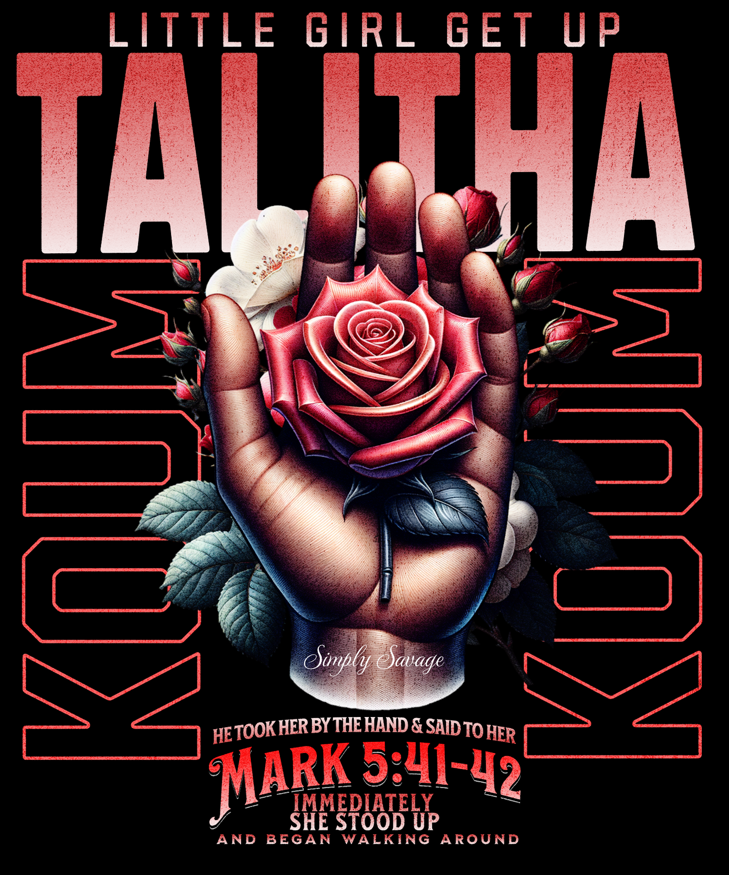 "Talitha Cumi" Hoodie | Mark 5:41-42 | Christian Faith Apparel | "Little Girl Get Up" Hoodie | Christian Quote | Christian Inspiration| Christian Message | Streetwear Bible Verse Hoodie