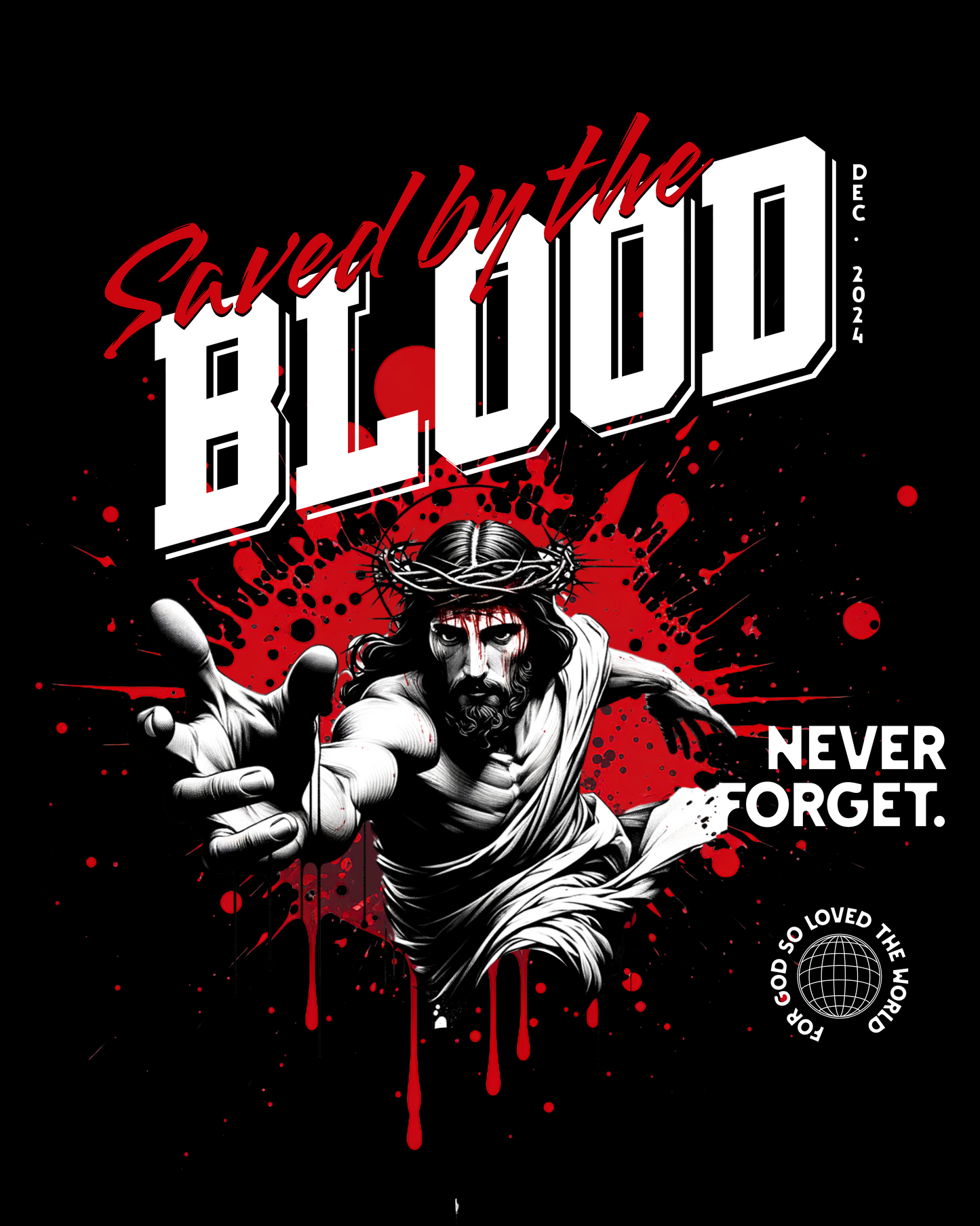 "Saved By The Blood" | Christian T-Shirt | Jesus Crucifixion | Christian Tee | Christian Message
