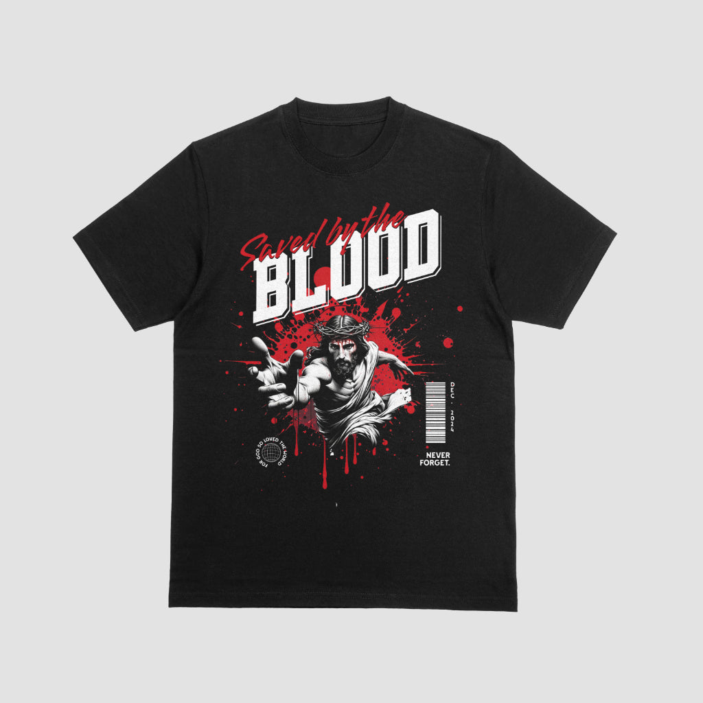 "Saved By The Blood" | Christian T-Shirt | Jesus Crucifixion | Christian Tee | Christian Message